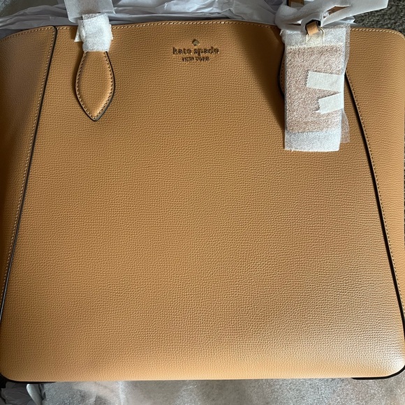 NWT Kate Spade Tan Structured Leather Tote - Picture 8 of 10